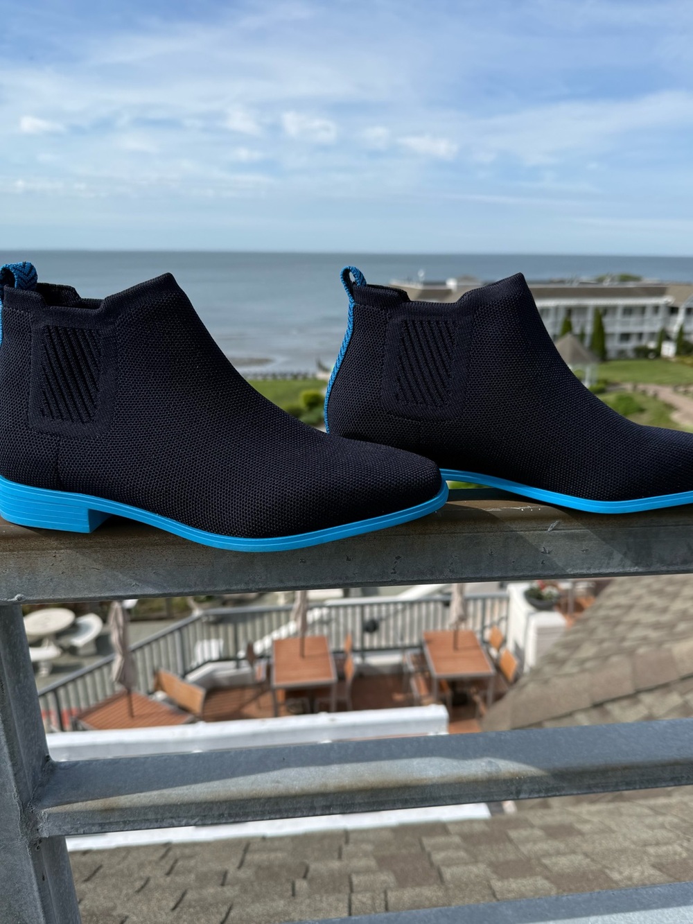 NEW VIVAIA Square-Toe Water-Repellent Ankle Boots Ryan Pro Black/Blue Size 39.5 - Picture 3 of 6